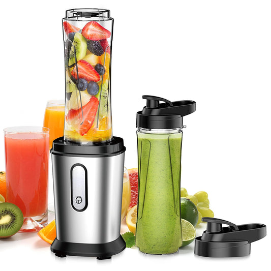 500W Mini Standmixer Smoothie Maker Blender 500W mit 2x600ml Tritan Flaschen