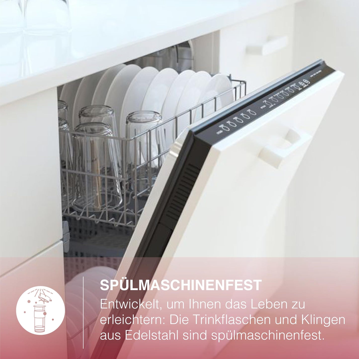 H.Koenig SMOO10 Mini Smoothie Maker H.Koenig Smoothie Mixer kompakt mit Flaschen Rosa